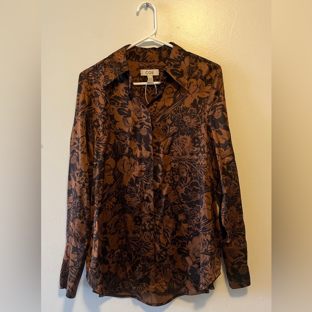 COS Black and Gold Floral Blouse - Picture 3 of 9